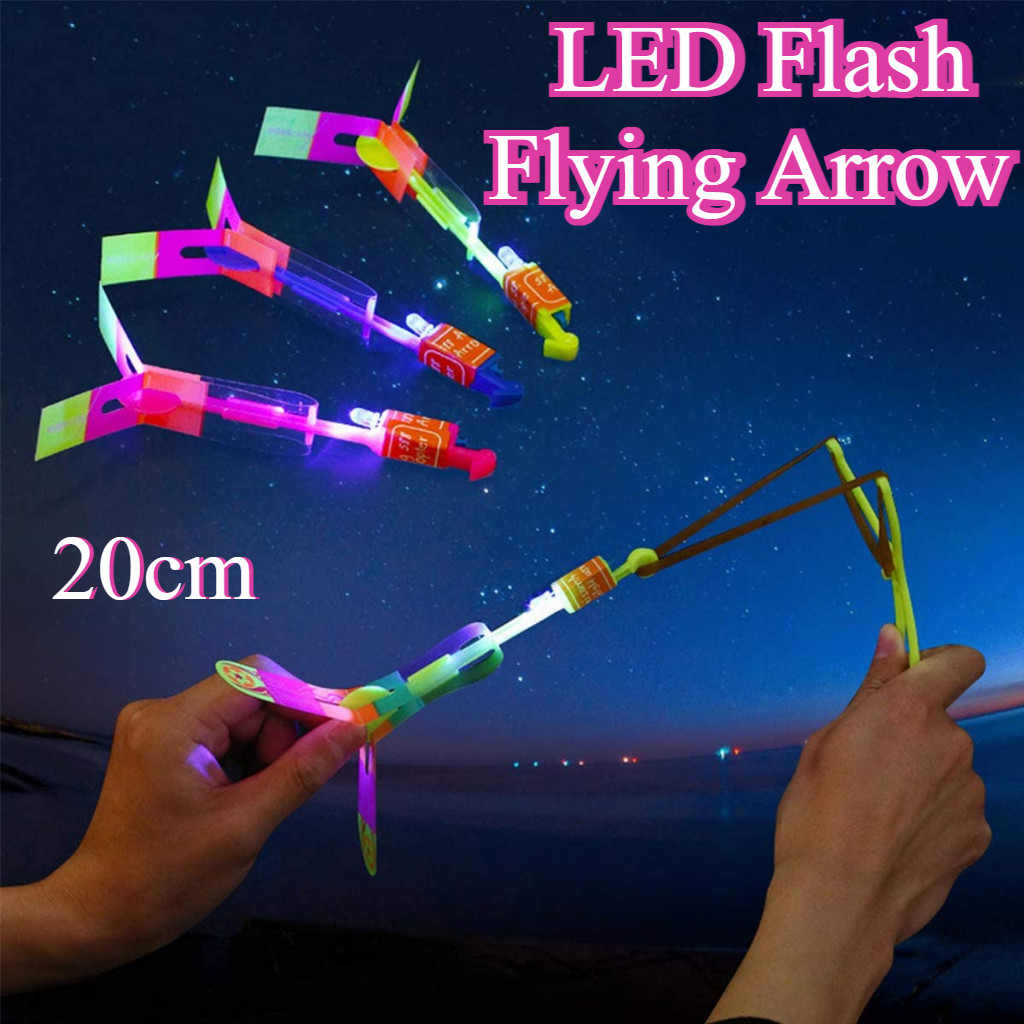 【NEW】20CM LED Flash Helicopter Flying Arrow Flying Rocket Classic Toys Helicopters Outdoor Play
