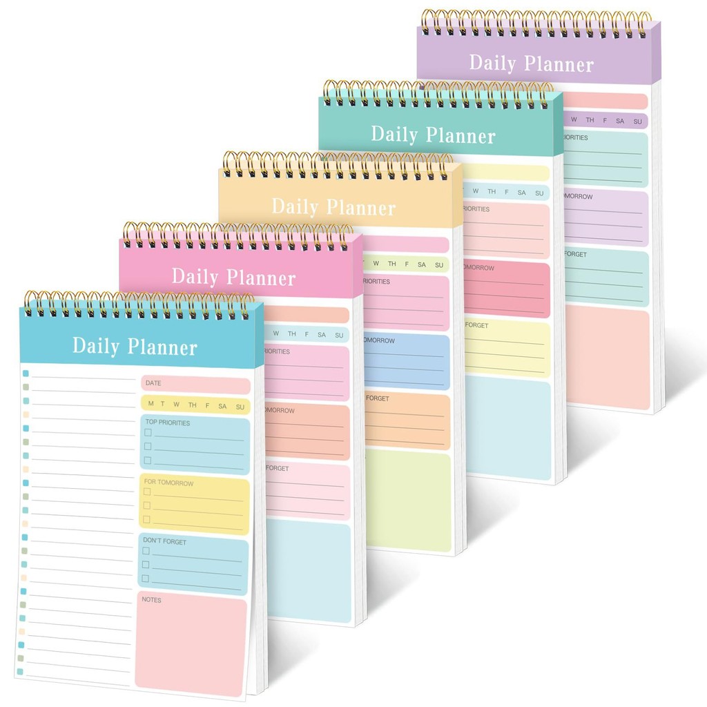 Ossayi 1Pack Daily Planners Teacher A5 30Sheet Schedule Spiral Notebooks School Office Supplies To Do List Notepad