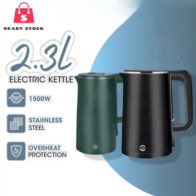 RSS_ 2.3L Stainless Steel Electric Kettle Automatic Cut Off Boiler Jug Teapot / Cerek