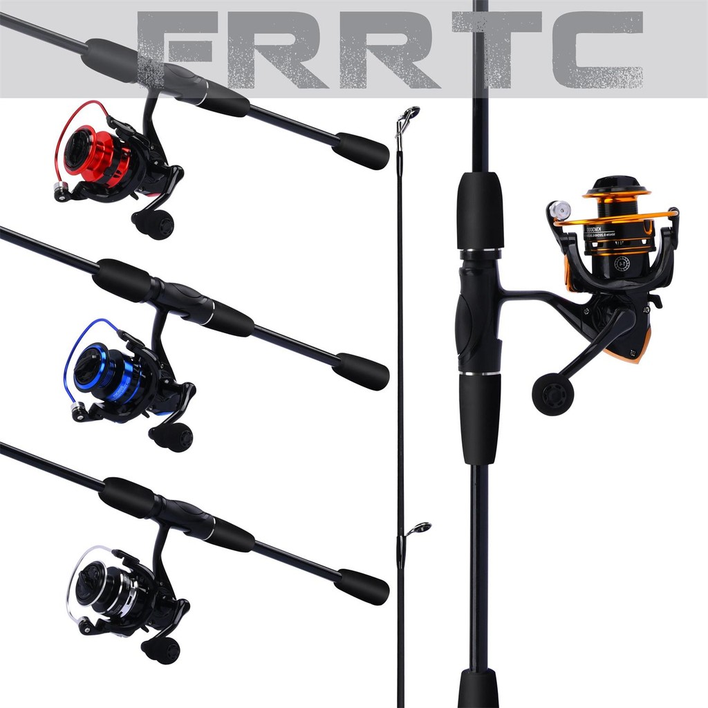 FRRTC Set Combo Rod and Reel 2 Section Fishing Rod with 3000 Size 5.2:1 Reel Spinning Fishing Set