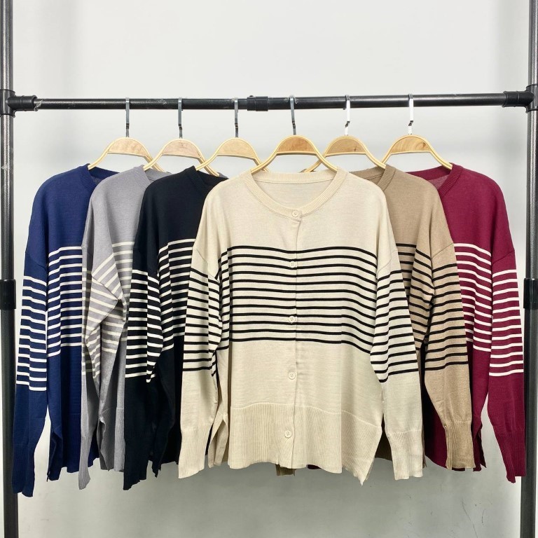 QFM Jasmin Cotton Stripes Knitwear (2903) Stripes Knitwear Viral