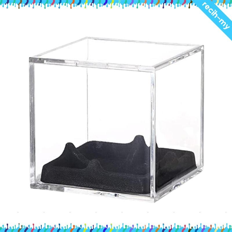 [RecihMY] Baseball Display Case Sport Collectibles Baseball Holder Showcase Dustproof Square Transparent Memorabilia Display Box