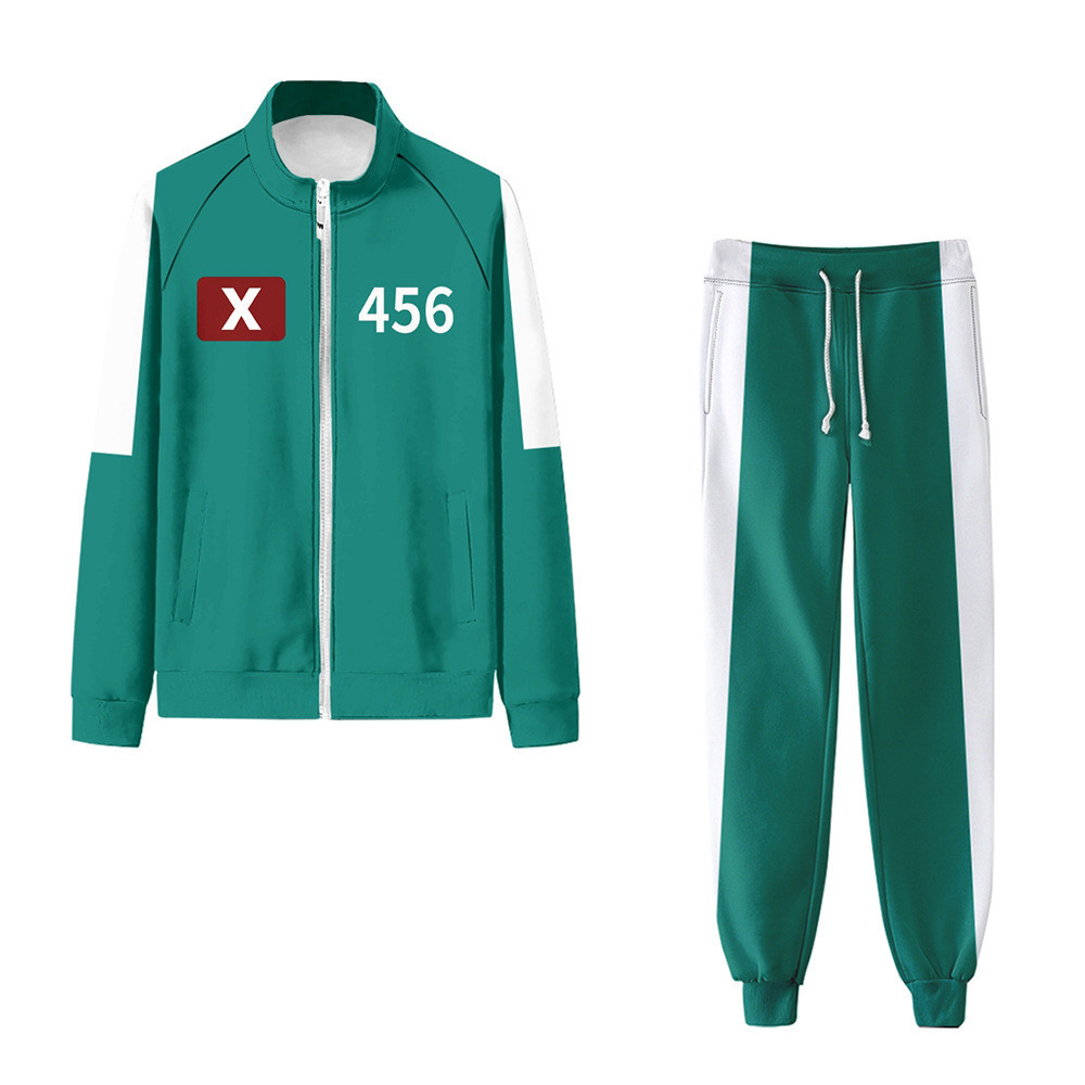 Squid Game 456 Kids Jacket Halloween Cosplay Costume Tracksuit Casual Sports Netflix Disguise Role Playing Event Costumes Sweatshirt