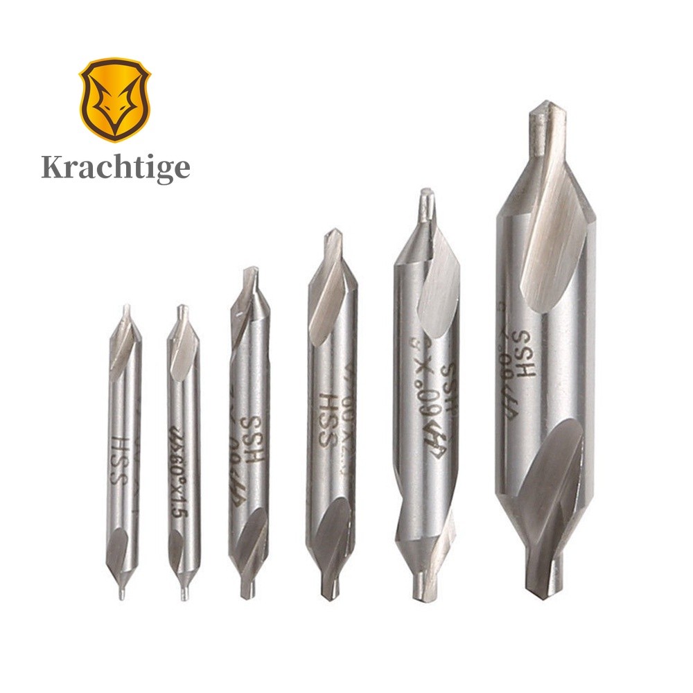 DIY Craft 6pcs 1.0-5.0mm HSS Center Drill Bit Set Metalworking Hole Cutter 60 Degrees Combined - Image 2