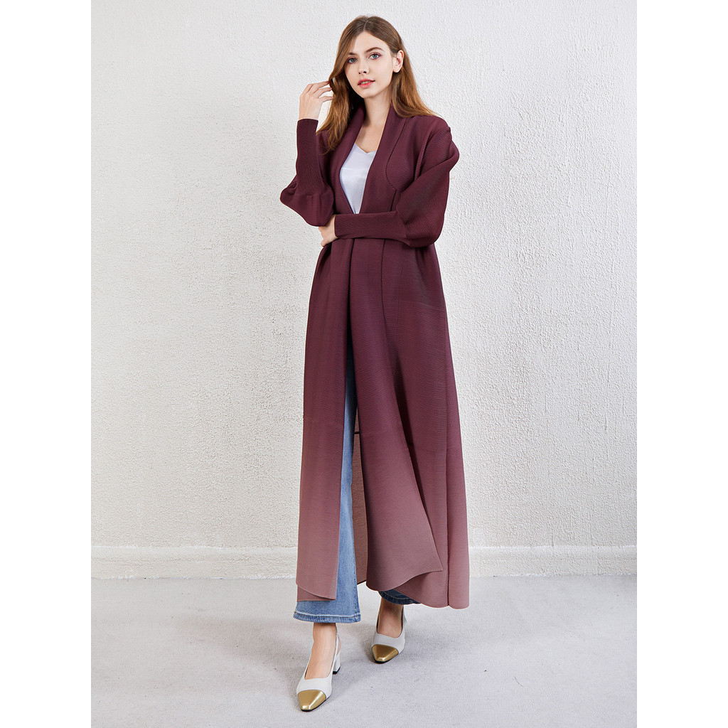 Middle East modest Women's Clothing Muslim Robe Abaya Dubai Outer Wear Pleated Gradient Dress ins Trend