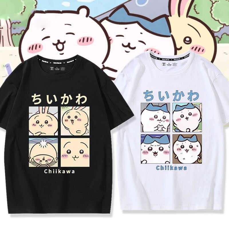 Chiikawa Usagi Anime Merchandise Short-Sleeve T-Shirt for Men and Women - Summer Japanese Cartoon Fashion Tee
