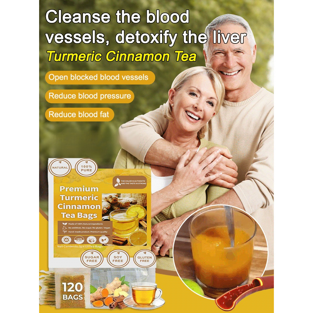 【Detox Daily】Blood Vessel Cleansing Turmeric Cinnamon Tea/Turmeric Ginger Cinnamon Tea Bags/Vascular Cleansing Turmeric Cinnamon Tea/Curcumin Immune Boost Tea Blends/Herbal Turmeric Cinnamon Tea 清理血管姜黄肉桂茶