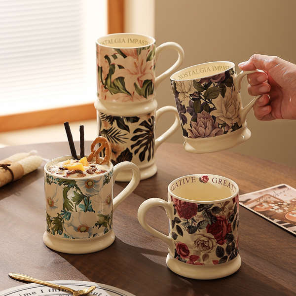creative Birthday gifts Mother's Day gifts ins Mug for mom Household drinking cups 2025 HOTSELLING high-value ✡French Vintage Mug Niche Coffee Mug Ceramic Tea Mug New Style Water Mug Women's High Beauty Value Mug Office◎