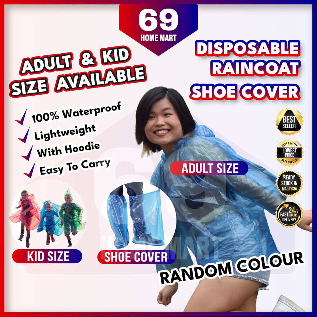 Disposable Raincoat Adult Rain Waterproof Emergency Rain Coat Portable Clear Rainwear for Kids Adults Men Women (Random)