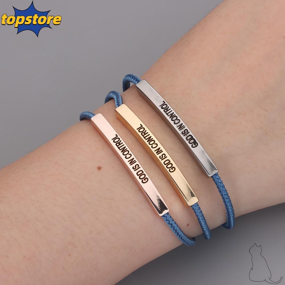 TOPSTORE Tube Bracelet, Adjustable Stretchable Inspirational Bracelet, Jewelry Gifts Rose Gold GOD IS IN CONTROL Gold Braided Bracelet Women Men Best Friend Teen