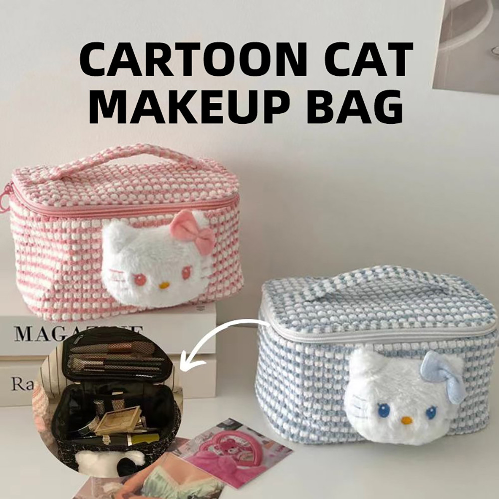 Cosmetic Bag Cute HELLO KITTY Large Capacity Portable Travel Storage Bag Cosmetic Hand Wash Bag