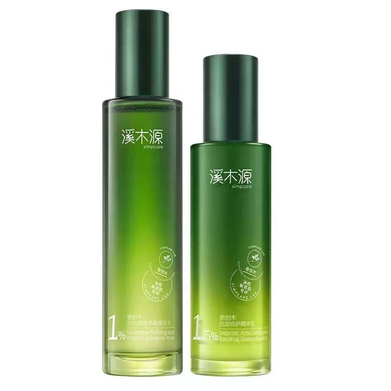 Simpcare Anti Acne Lotion Set 溪木源抗痘水乳套装 Sensitive Skin Oil Control Repair Autumn Winter Moisturizing Women Sensitive Skin Oil Control Repair Moisturizing Face Skincare Set