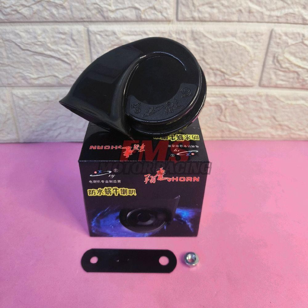 Midnight Black Twin Tone BM Snail Horn Super Loud Snail Horn 12V Car Motorcycle Motor Kereta BM HORN 12V CAR MOTORCYCLE