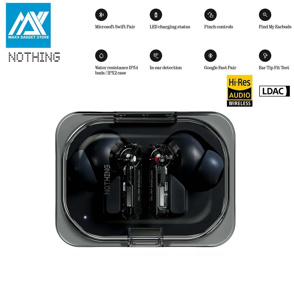 Nothing Ear (a) Wireless Earbuds with ChatGPT Integration, 45dB Hybrid Noise Cancelling Earbuds, Hi-Res Audio