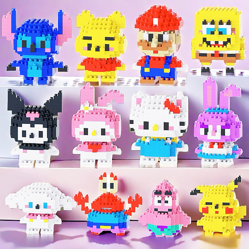 3D Cartoon Nano Block Toys Brick Puzzle Building Cute Character Model Mini Figures Gift Decoration