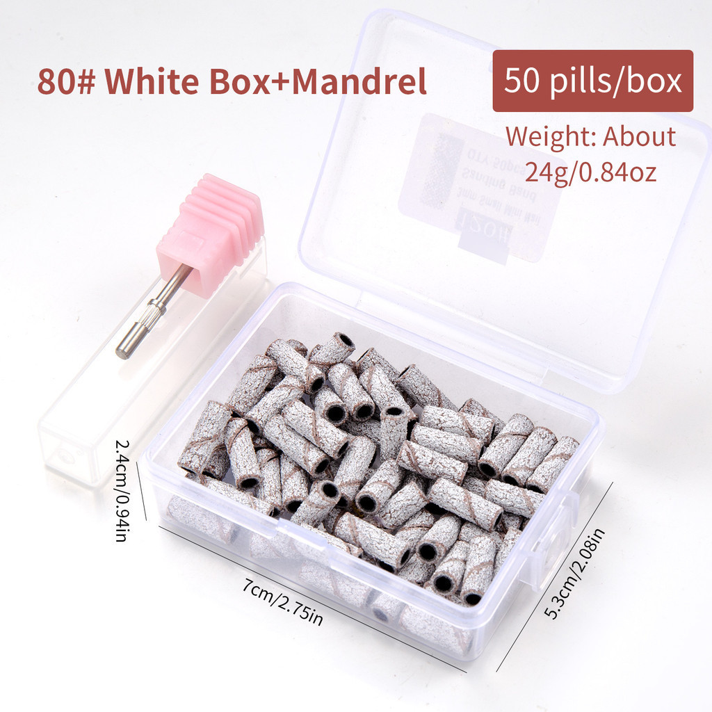 Duty Workshop 50Pcs/Box 3.1mm Small Sanding Bands Shaft Set Dead Skin Calluses Nail Polishing Mini Sandband Drill Bits M - Image 5