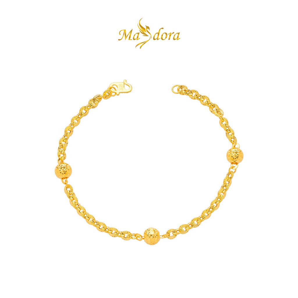 MASDORA 916 Gold Bracelet Rantai Tangan Emas ~ Shining Sauh Shiny Cutting Beads (EMAS 916/22K)