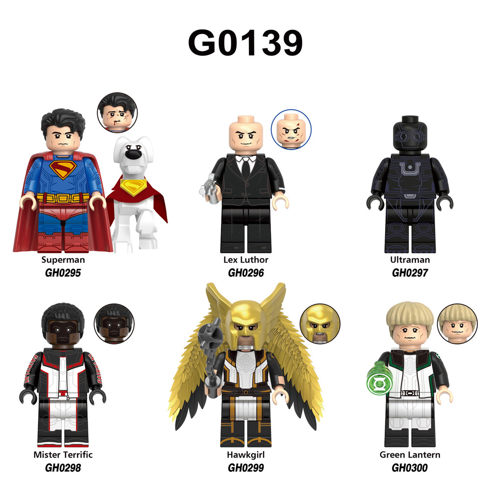 Super Lex Luthor Ultraman Mister Terrific Hawkgirl Green Lantern Movie Building Blocks Figure Toys
