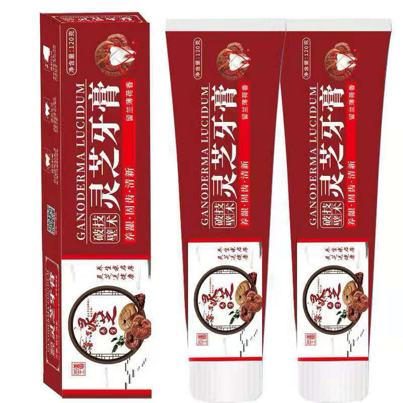 Huixiao Travel Sales Lingzhi Toothpaste Queen Bee Candidum Dendrobium Mugwort Camel Milk 120克会销旅销灵芝牙膏 蜂王铁皮石斛艾草驼奶牙膏灵芝120g