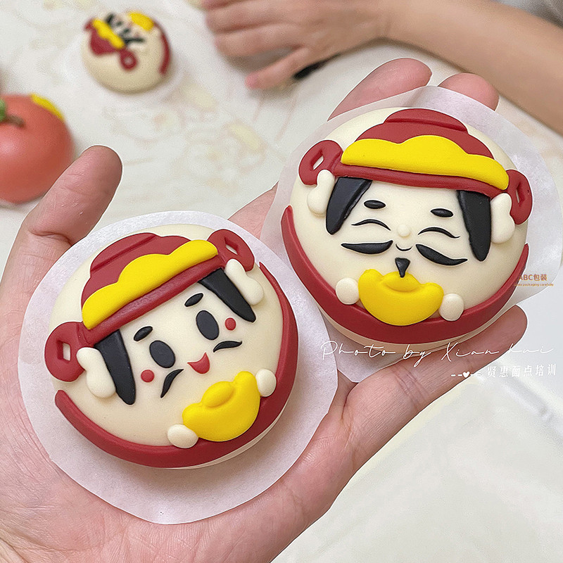 〖 God of Wealth Steamed Bun Mold 〗 Cartoon Bag 2025 Year of the Snake God of Wealth Cartoon Lucky Cat Steamed Bun Mold 3d Steamed Bun Mold 3d Baking Mold Flower Pasta Pattern Shape Making