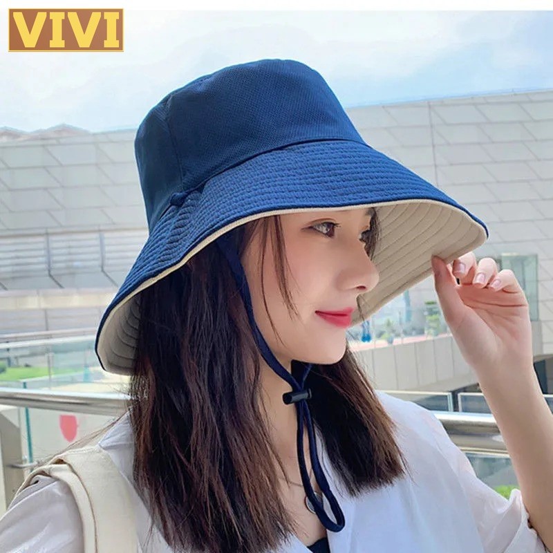Plain Two-sided Fisherman's Hat C04 Summer Women Bucket Hat Topi Nelayan 双色渔夫帽 帽子 女帽