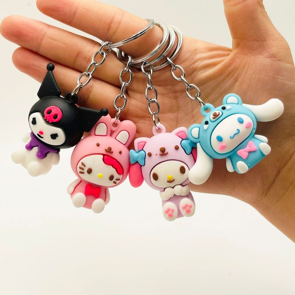 (5cm) MILANDO KUROMI Toy Key Chain Plush Toy Small Pendant Keychain Souvenir 钥匙圈 (Type 13)