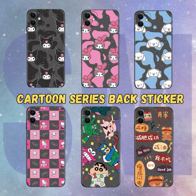 Poco M2 M3 M4 M5 M5s M6 M7 Pro 4G 5G Cartoon Transparent Back Phone Sticker Melody Kuromi Shin Chan