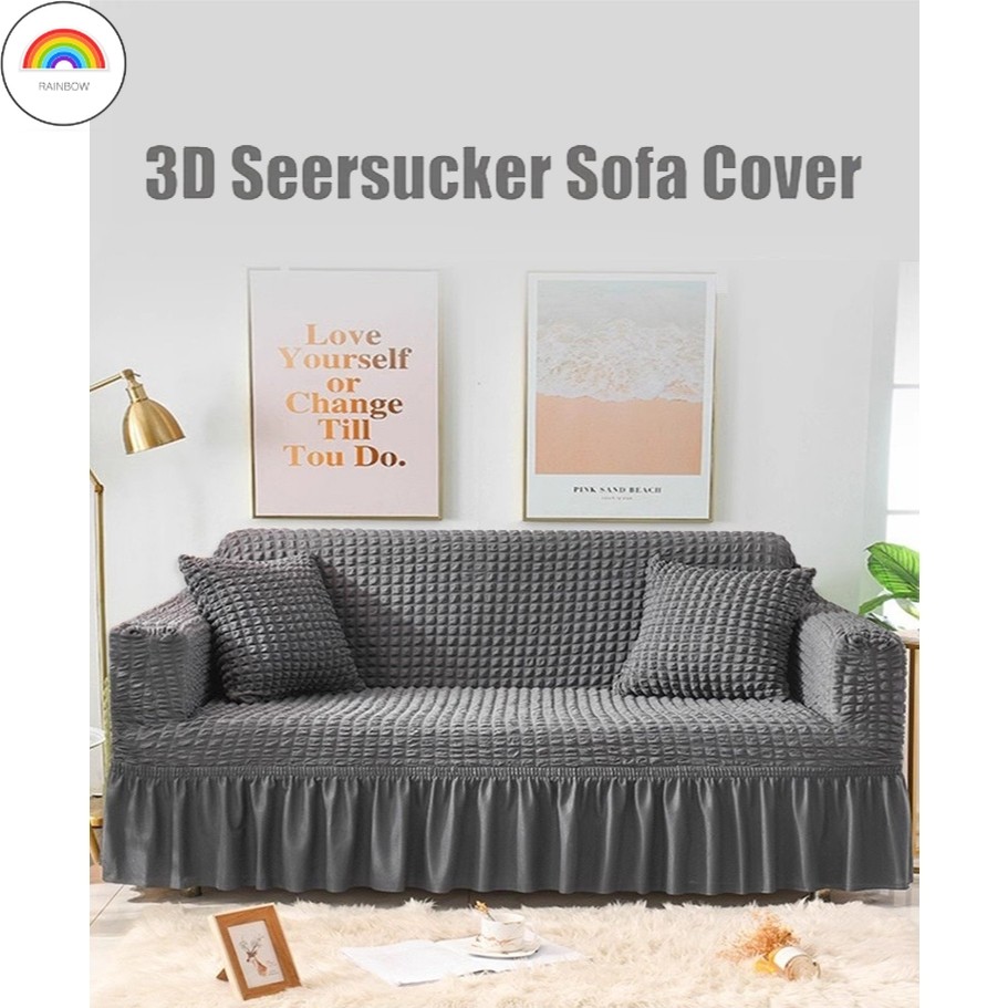 RD Universal Spandex Seersucker Sarung Sofa 1 2 3 4 Seater Sofa Cover Sofa Slipcover Sarung Kusyen 沙发套