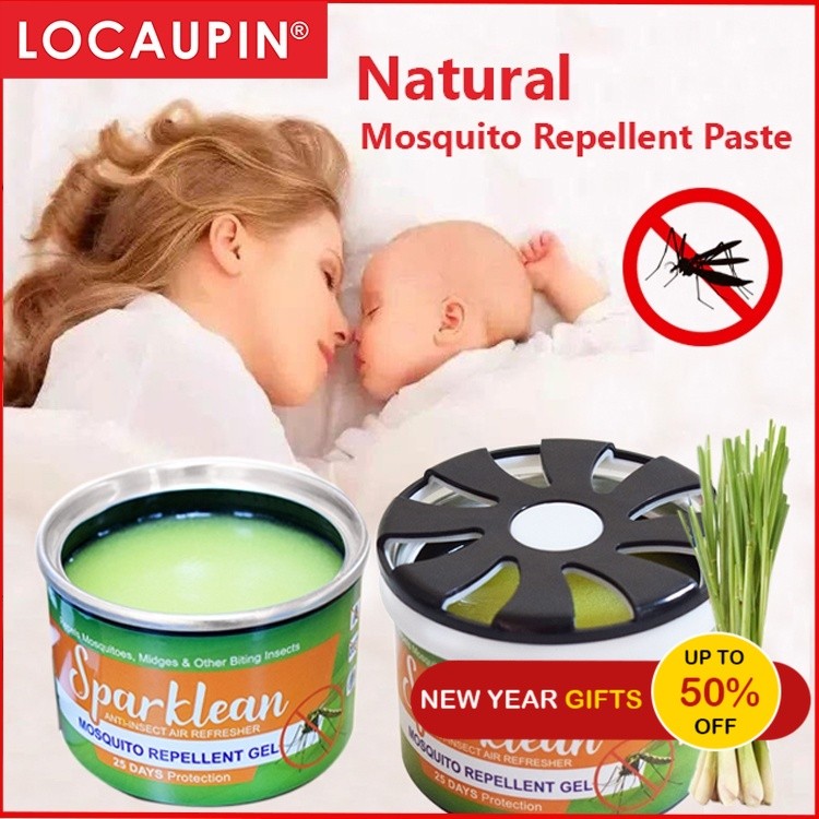 Locaupin SPARKLEAN Natural Mosquito Repellent Scented Gel 25 Days Protection Pure Citronella Anti-Insect Non-Toxic_1pcs