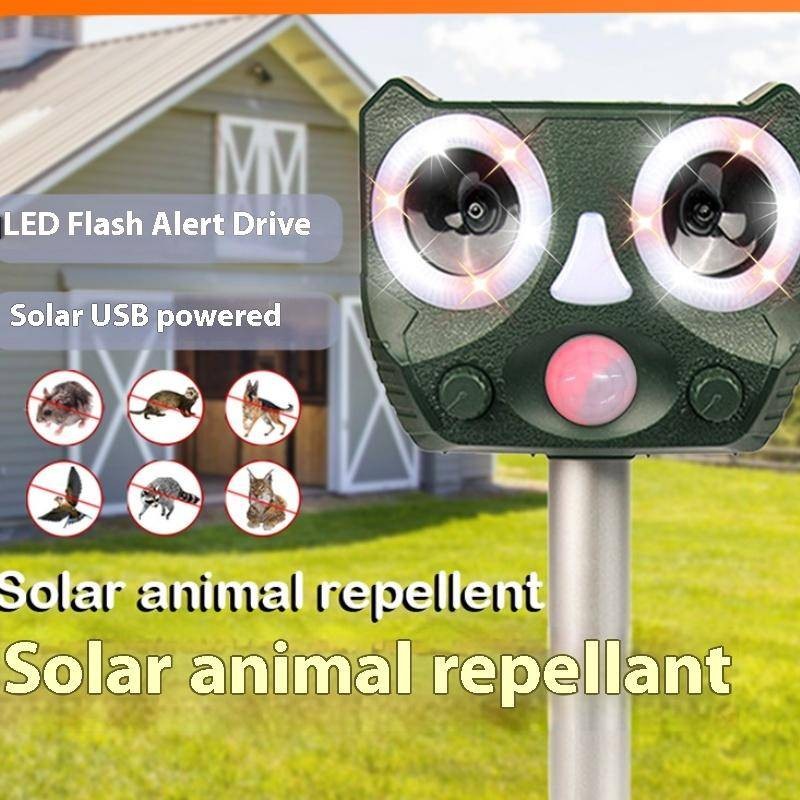 Explosive solar powered animal repellent alarm bird repellent cat repellent outdoor ultrasonic rodent repellent