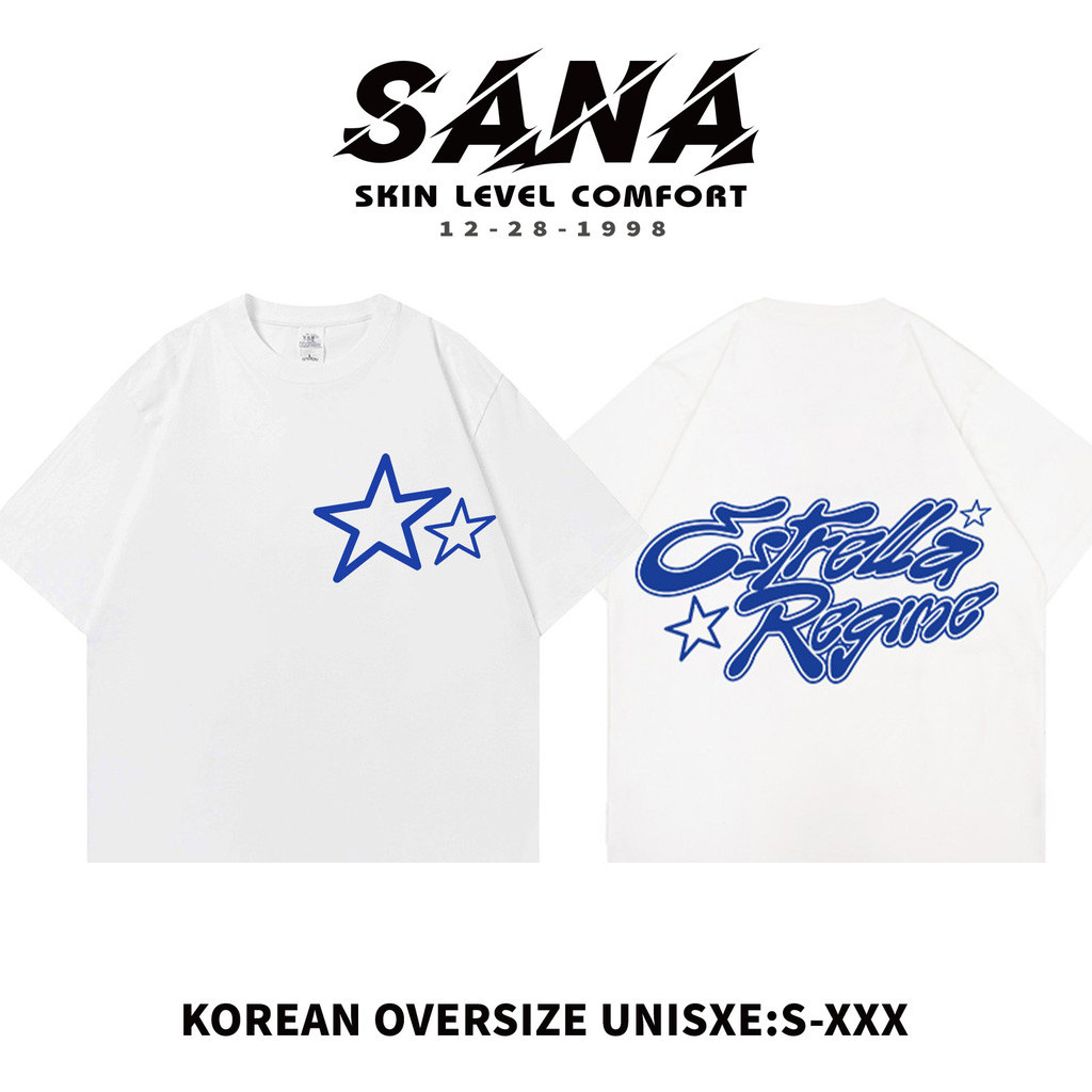 Men's  Oversized Tee  Heavyweight Cotton Streetwear [Hitam Putih] Unisex Casual T-Shirt