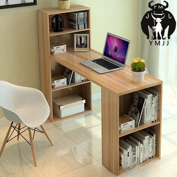 Simple Desktop Computer Desk Household Desk Bookshelf Cabinet Integrated Dormitory Student Writing Desk Notebook Simple Desk