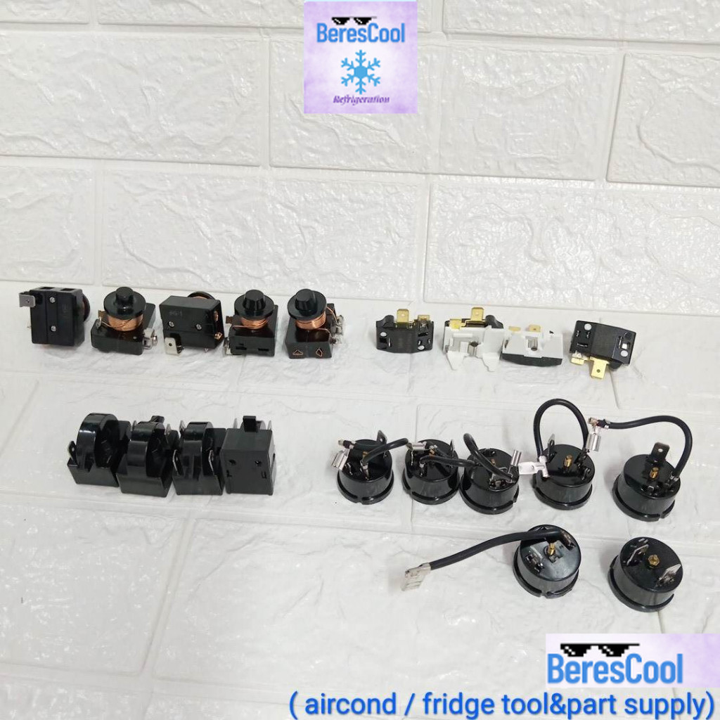 refrigerator / aircond overload & relay starter compressor protector fridge freezer PTC relay 4TM overload QD relay