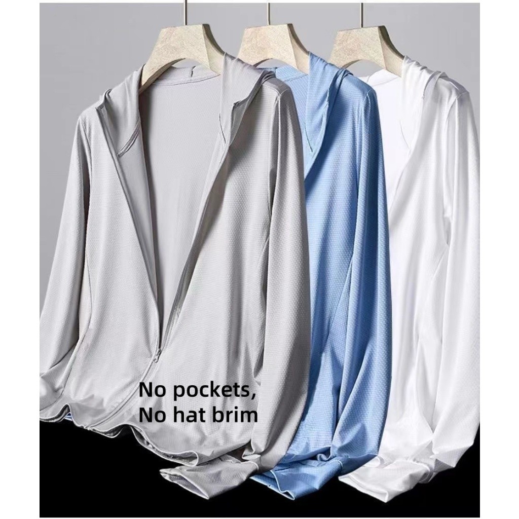 ✅【READY STOCK】Beryl Casual  Ice Silk Sun Protection Clothing Solid Color Hiking Fishing Runing Jacket