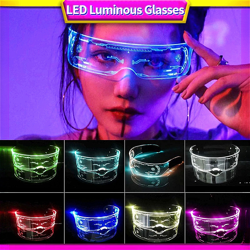 LED multi-function luminous glasses 7 Colors Bilateral Touch Control Change Party Bar Music Festival Tech Flashing Glasses Props