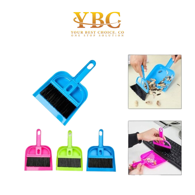 Mini Desktop Sweep Brush & Dustpan Set Compact Keyboard Cleaning Broom for Office & Home Use