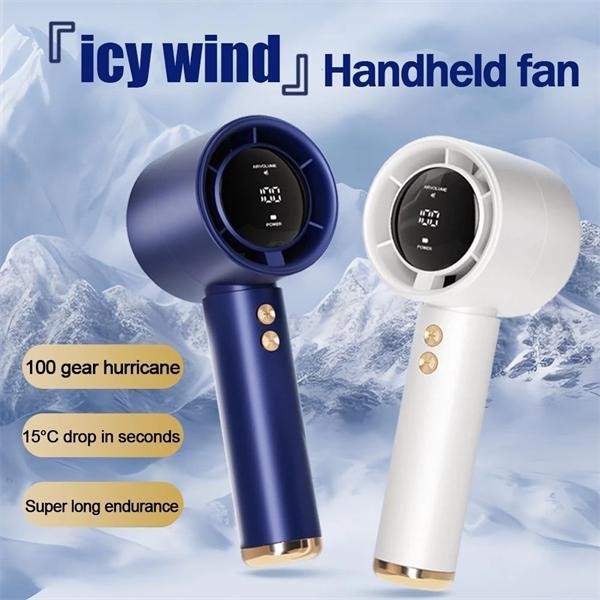 Portable Turbine Hurricane Fan Powerful Wind Speed, Instant Cooling, 100 Stages of Wind Speed Adjust Handheld Fan N68
