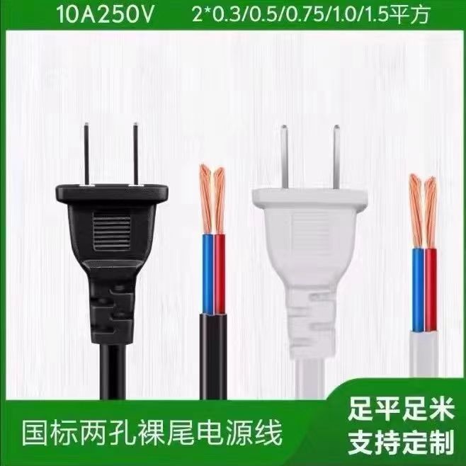 [5,000 People Praise] National Standard Power Cord Two Items Two Cores Two Plugs Two Holes Cords with Plug Electric Fan Cord Floor Fan Table Fan Wall Fan Universal QMSZ
