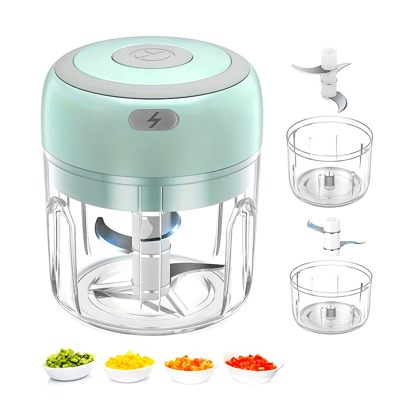 Electric Mini Garlic Chopper Portable Mini Meat Chopper Electric Food Processor, Garlic Chopper Onion Vegetable Chopper, 8.45oz Mini Food Machine Press Press Suitable for Chili Meat Spice Chopper Blender