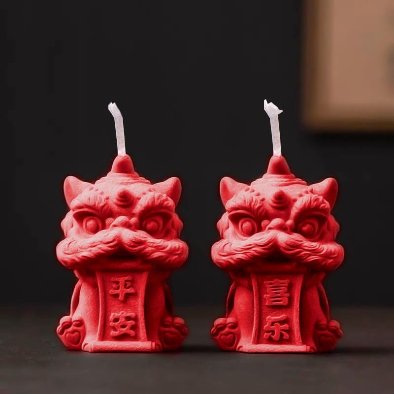 New Year's Dragon Year Creative Scented Candles Chinese Style Safe Joy National Trendy Fragrance Ornaments Money-Fortune Three-Dimensional Souvenirs 12