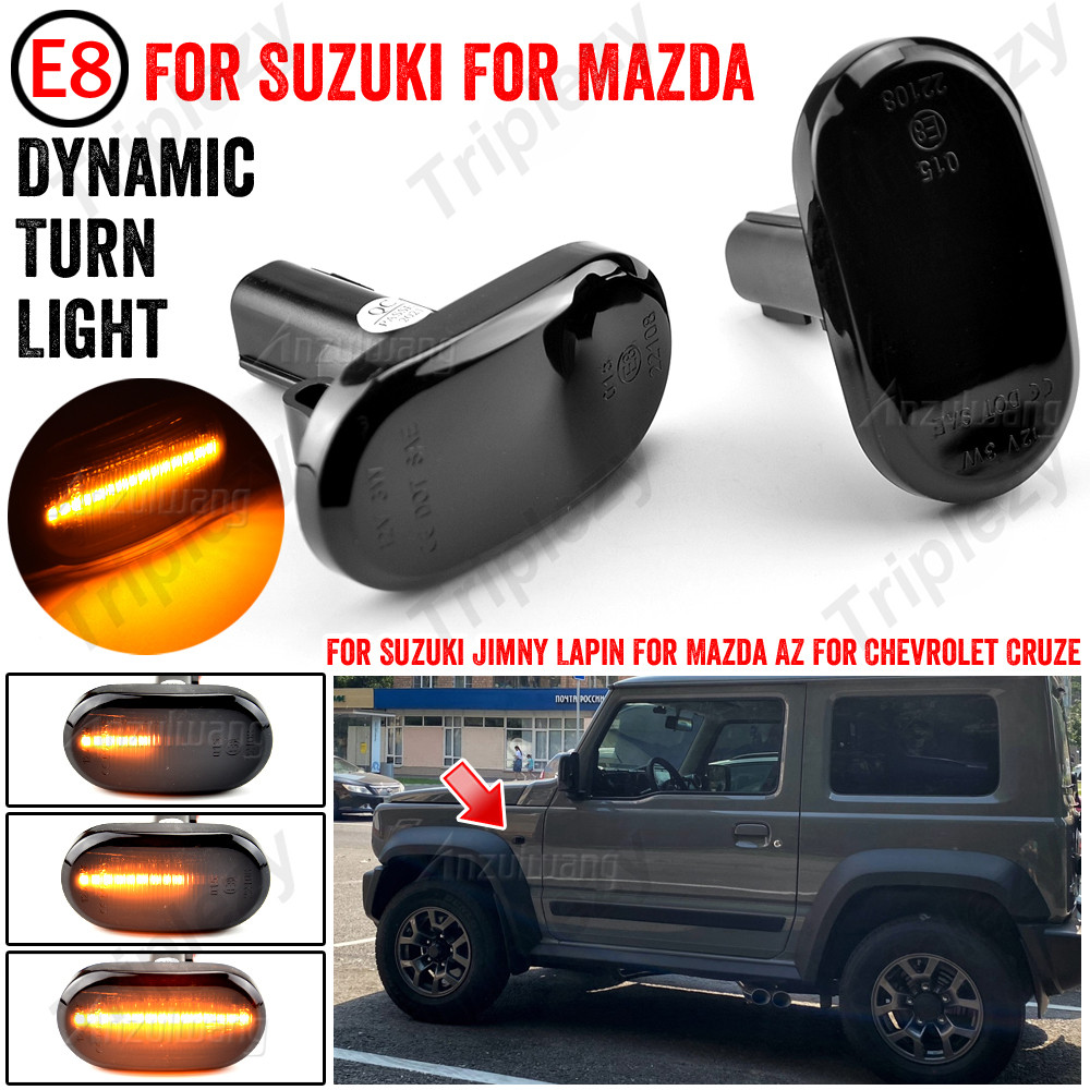 2PCS Dynamic LED Blinker LED Side Marker Amber Lights Fender Lamp For SUZUKI JIMNY JB64W JB74 JB23 JB64 1999-2019 For Mazda AZ off-road JM23W For Chevrolet Cruze HR52S