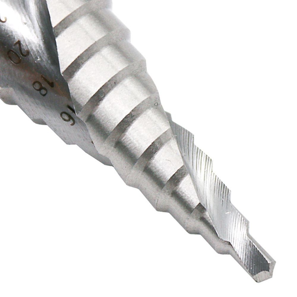 Krachtige 3Pcs Spiral groove step drill bit 4-12/4-20/4-32mm drill bit for cutting steel plate metal aluminum plate tool