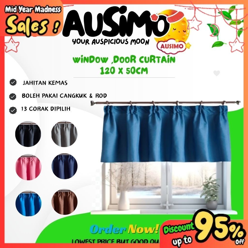 #LADP AUSIMO 120X50CM ❤CXS146-CXS151❤ Langsir dapur curtain kitchen window Langsir Pintu Door Curtain Ready Stock In
