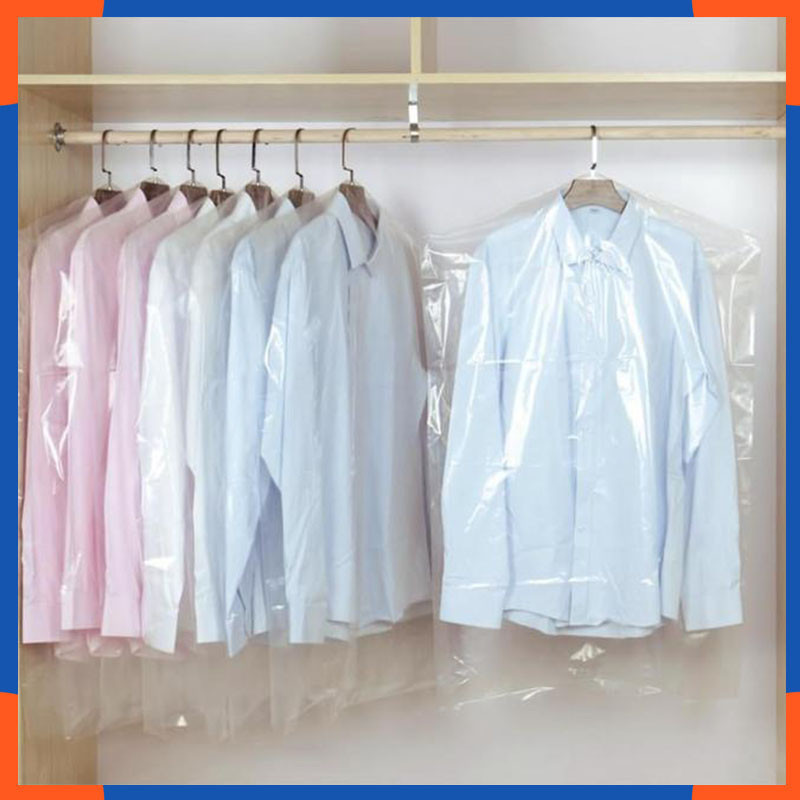 10-100 Pcs Plastik Baju Gantung Cloth Cover Plastic Dust Cover Clothes High Quality Transparent Reusable