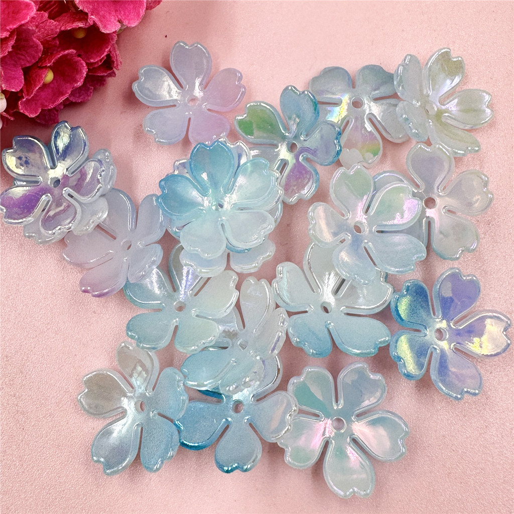 20Pcs Acrylic Beading Colorful Flowers Loose Beads DIY for Jewelry Making Findings Neclace Bracelet Handcrafted
