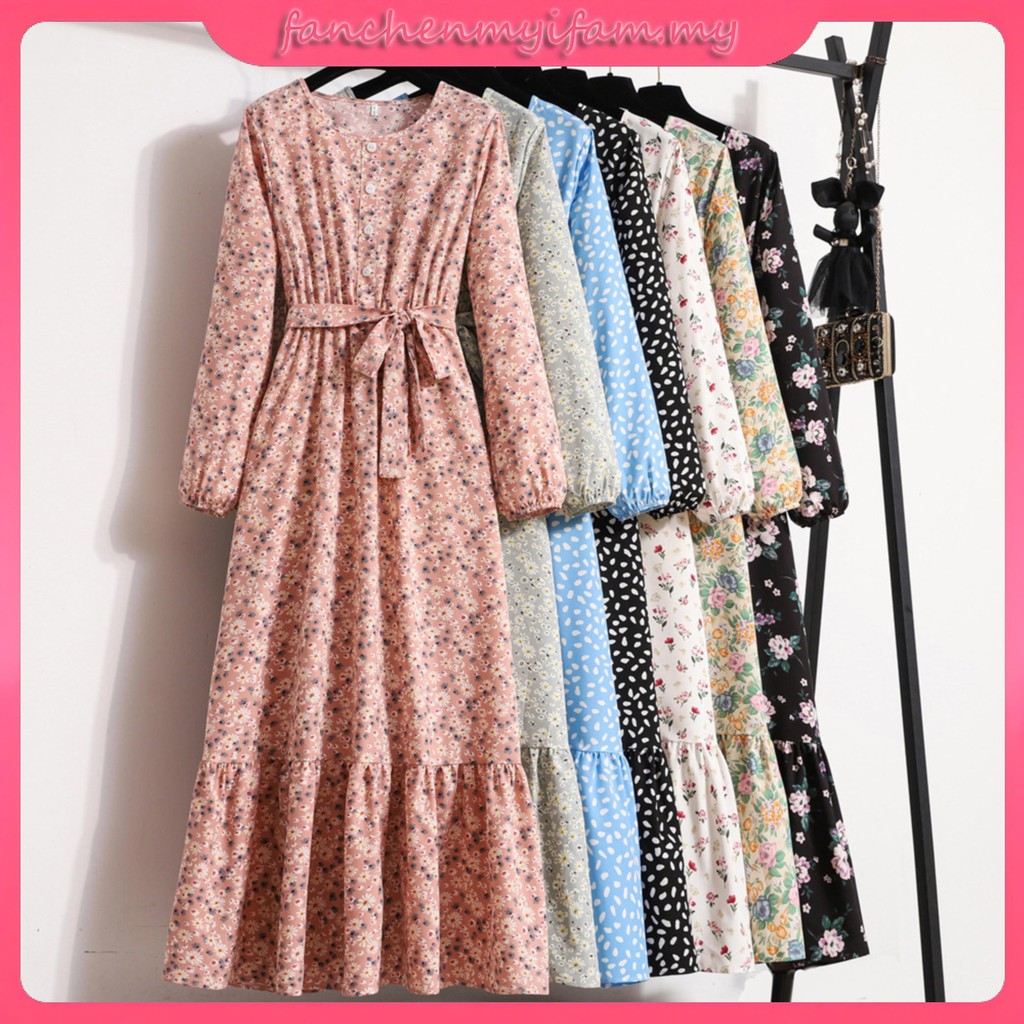 Baju Raya 2025 Viral Muslimah Abaya Dress Kaftan Jubah Ironless Chiffon Elegant long Dress Dinner