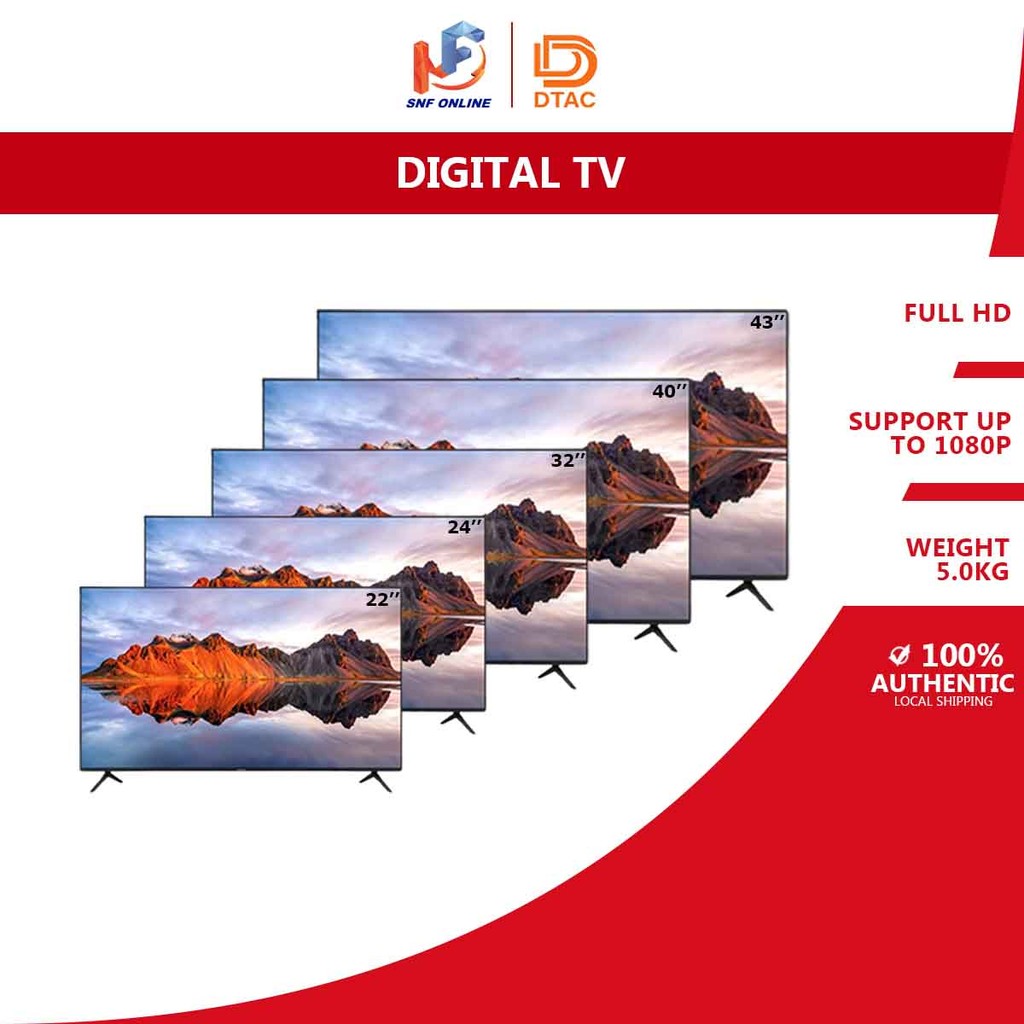 Dtac Televisyen Digital  LED TV 22" / 24" / 32" / 40" / 43" DIGITAL TV