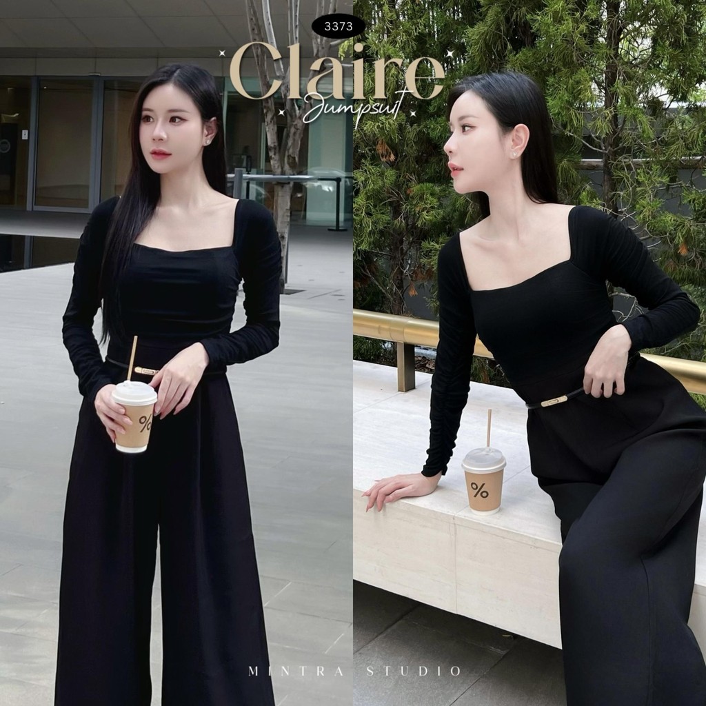Claire Jumpsuit-Long Pants Long-Sleeved Shirt Can Be Worn 2 Ways Off-Shoulder Or Regular Sleeves MT.STDO