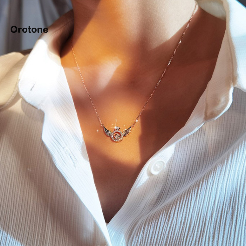 [Ready stock] Spiritual Jewelry Thoughtful Guardian Angel Gift Guardian Angel Wing Pendant Necklace for Women Heart Clavicle Choker Sympathy Jewelry Gift for Girls Southeast Style