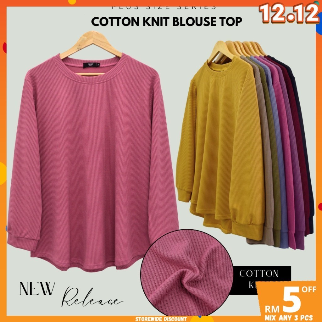 PPF 5307 Exclusive Cotton Rib Knit Long Blouse Blouse ironless Blouse Knited tshirt Muslimah Blouse Labuh